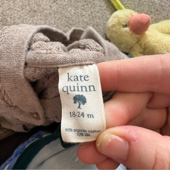 Kate Quinn Organics Cotton Silk romper one piece long sleeve hooded 18-24m brown - Picture 11 of 14